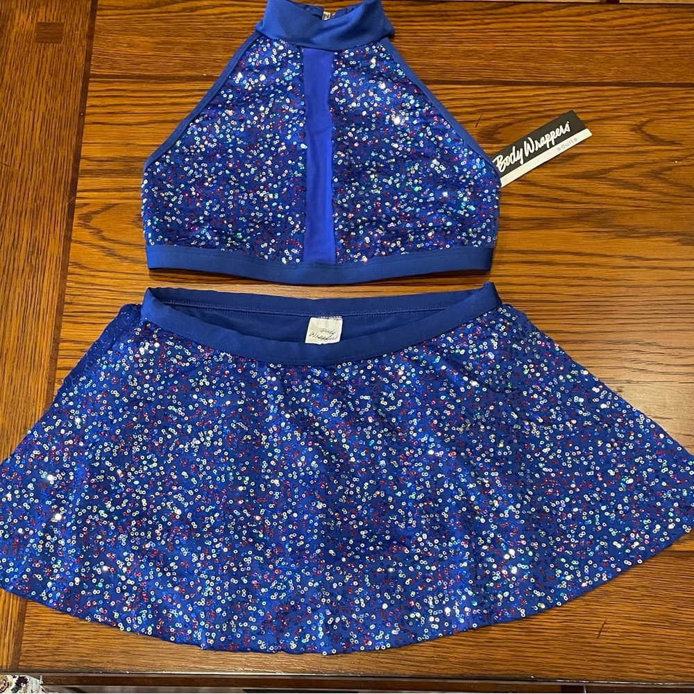 Blue Sequin Dance Set